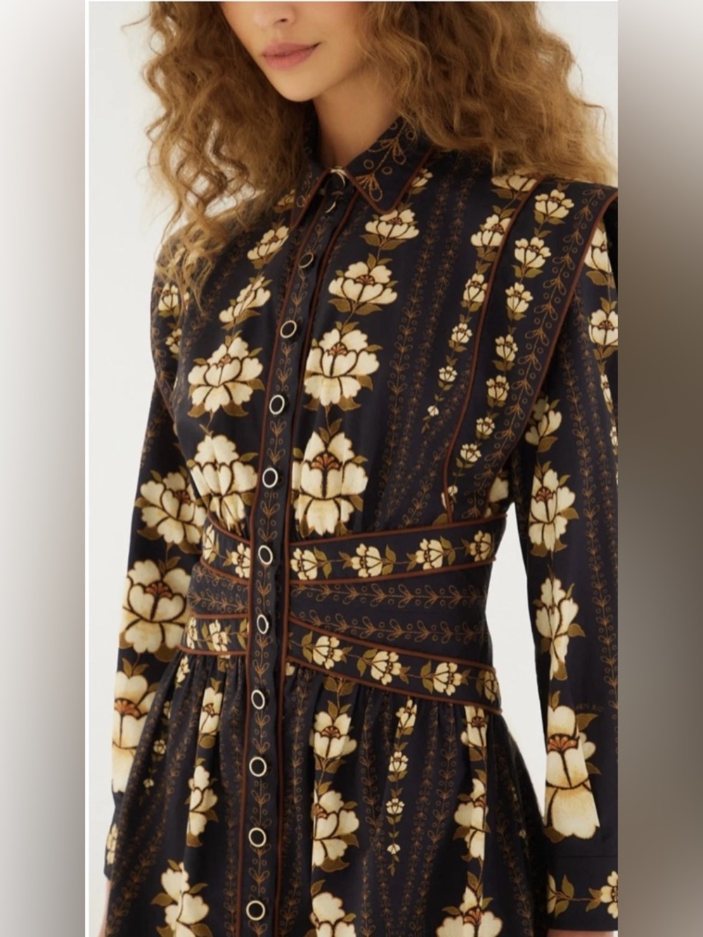 Farm Rio black cream dress
